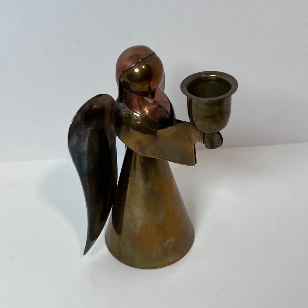 Brass and Copper‎ Angel Candle Holder made in Hong Kong 6